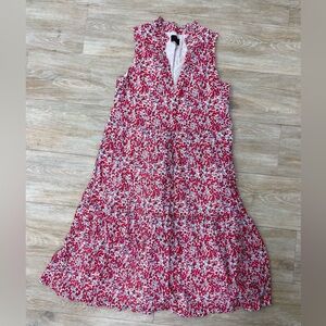 J.Crew Liberty Fabric cherry print sleeveless tiered midi dress-XS